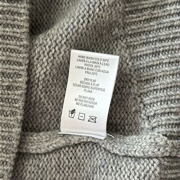 Sundry Women's Gray Oversized Wool/Cashmere Crew Neck Sweater Stripe Size 2/M - Picture 9 of 11